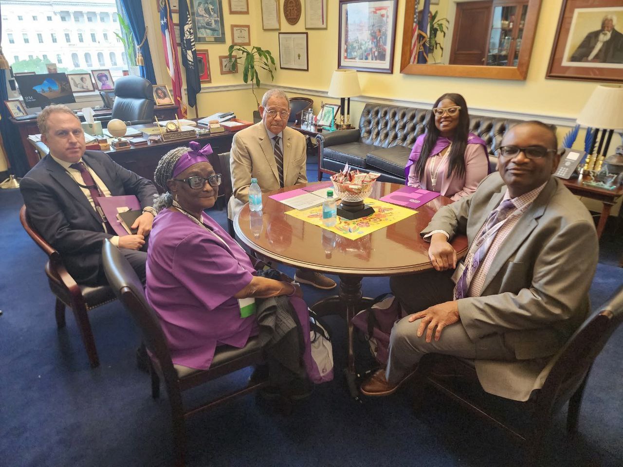 Christopher Reed and other lupus advocates with U.S. Congressman Sanford Bishop