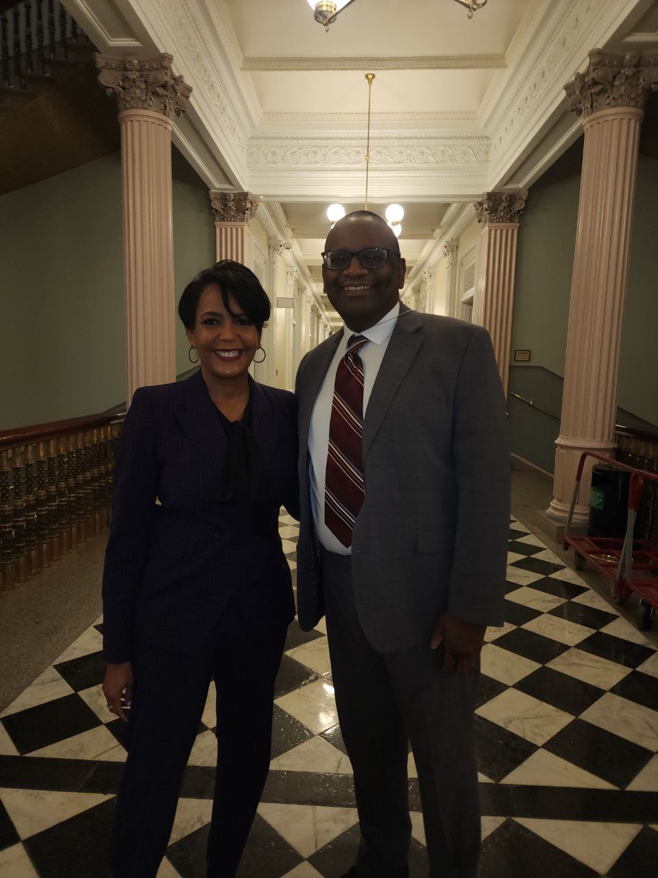 Christopher Reed at the White House with President Biden's Advisor and former Atlanta Mayor Keisha Lance Bottoms